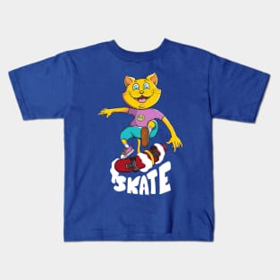 Skate cat Kids T-Shirt